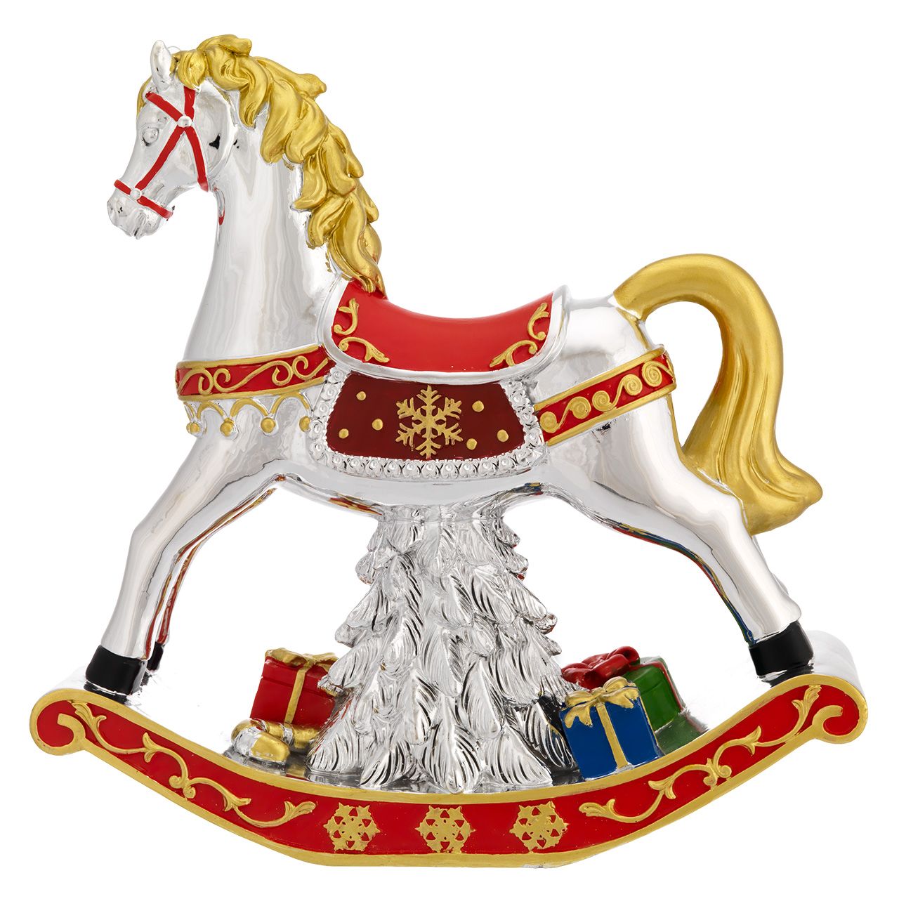 CAVALLO NATALIZIO 25*25 ROSSO CON CARILLON